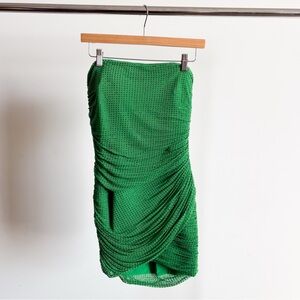 NWOT BCBGMaxAzria Draped Embellished Mini Dress in Green Sz 4